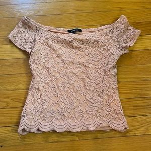 Blush lace short sleeve